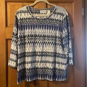 Alfred Dunner crystal studded three-quarter sleeve top
